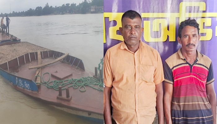 অবৈধভাবে বালু উত্তোলন, দু’টি নৌকাসহ গ্রেফতার ২ অবৈধভাবে বালু উত্তোলন, দু’টি নৌকাসহ গ্রেফতার ২