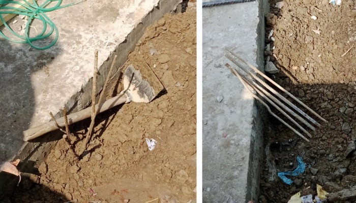 লঞ্চঘাট ফেরিঘাটে সিঁড়ি নির্মাণকাজ অনিয়ম আড়াল করতে রড কর্তন লঞ্চঘাট ফেরিঘাটে সিঁড়ি নির্মাণকাজ অনিয়ম আড়াল করতে রড কর্তন