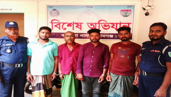 ধর্মপাশায় চার আসামি গ্রেফতার ধর্মপাশায় চার আসামি গ্রেফতার