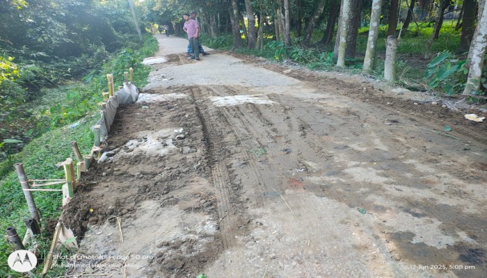 সড়কের এক কিলোমিটার বেহাল, চলাচলে দুর্ভোগ সড়কের এক কিলোমিটার বেহাল, চলাচলে দুর্ভোগ