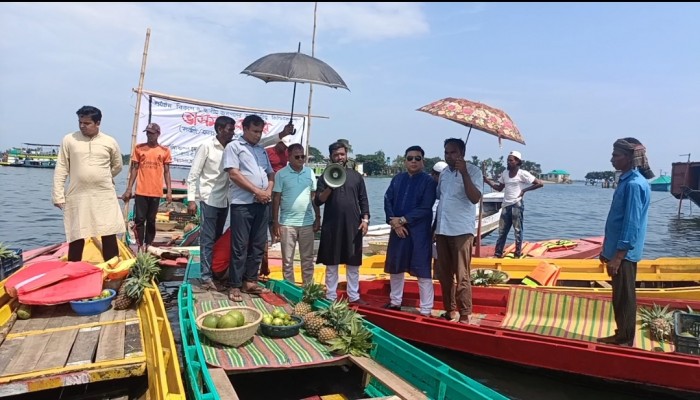 টাঙ্গুয়ার হাওরে ভাসমান বাজার উদ্বোধন টাঙ্গুয়ার হাওরে ভাসমান বাজার উদ্বোধন