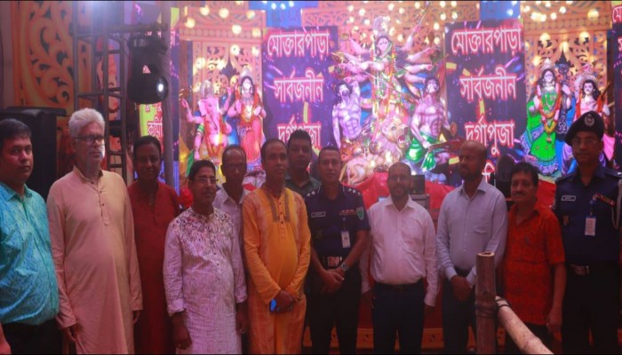 পূজামন্ডপ পরিদর্শনে জেলা প্রশাসক