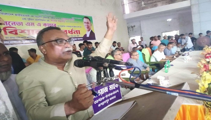 জগন্নাথপুরে এমপি প্রার্থী এমএ কাহারকে সংবর্ধনা