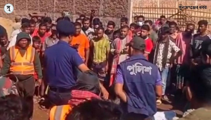 তাহিরপুরে ট্রাক চাপায় যুবক নিহত
