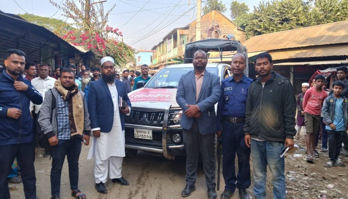 বাদাঘাট বাজারে ভ্রাম্যমাণ আদালতের অভিযান