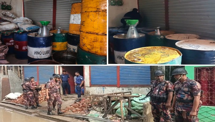 ‎জামালগঞ্জে অবৈধভাবে মজুত ২ হাজার লিটার ডিজেল জব্দ