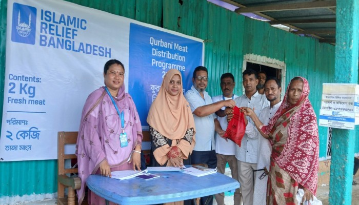 দিরাইয়ে হতদরিদ্রের মাঝে ইসলামিক রিলিফের কুরবানির মাংস বিতরণ