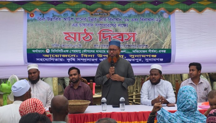 ধানের স্বল্পমেয়াদি জাত বিনা ধানের চাষাবাদ সম্প্রসারণে মাঠ দিবস অনুষ্ঠিত
