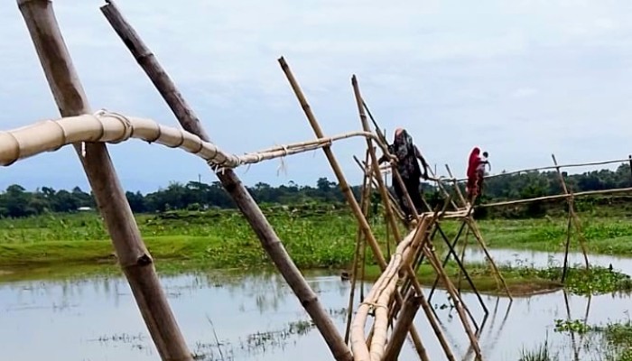 একটি সেতুর অভাবে পাঁচ গ্রামের মানুষ দুর্ভোগে